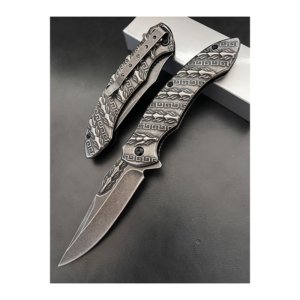 Chongming Metal Snake Çakı Eskitme Siyah Gri Ejderha Yılanlı – HC021