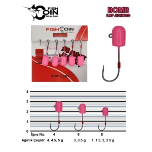 Fishcoin Bomb Jighead Pink Glow İĞNE NO:4