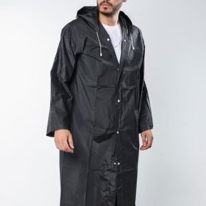 Marlux Kadın Erkek Yağmurluk Kapüşonlu Çıtçıtlı Eva Siyah MRC-881