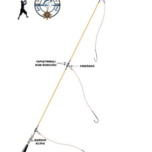 Üçlü Sıralı Surfcasting Takımı – Kum Boncuklu & Fırdöndülü BEDEN:0.40 mm İĞNE:YOUVELLA NO:14