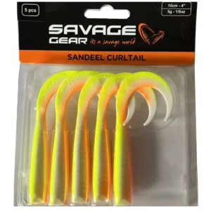 Savage Gear LB Sandeel Curltail 10cm Lemon Back 5 Adet Sahte Balık