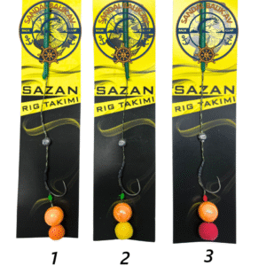 Açık Turuncu Boncuklu Pop Ups Sazan Rig Takımı İğne No:2