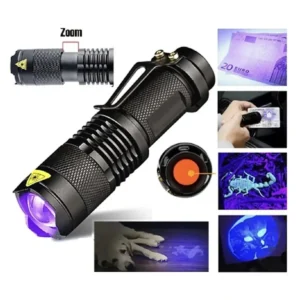 Mor ışıklı el feneri onelight marka UV ışıklı fener şarjlı mor ışık